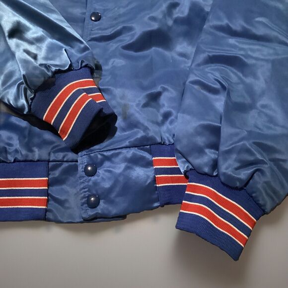 Vintage Chalk Line Studabaker's Atlanta GA Car Blue/Red Satin Jacket Sz Small - Picture 3 of 16